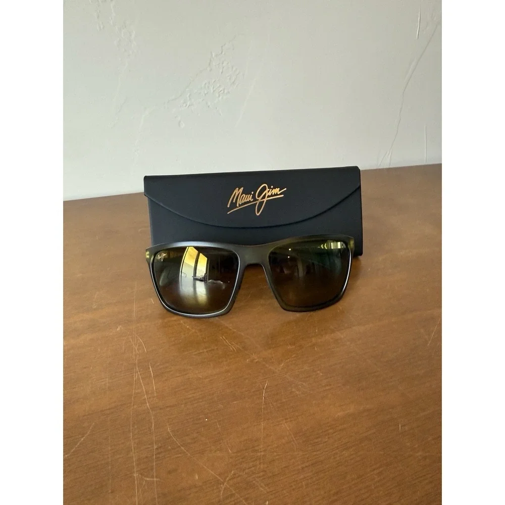 NWT MAUI JIM MAKOA MATTE KHAKI GREEN POLAR HT GREEN GLASS SUNGLASSES HT804-15M